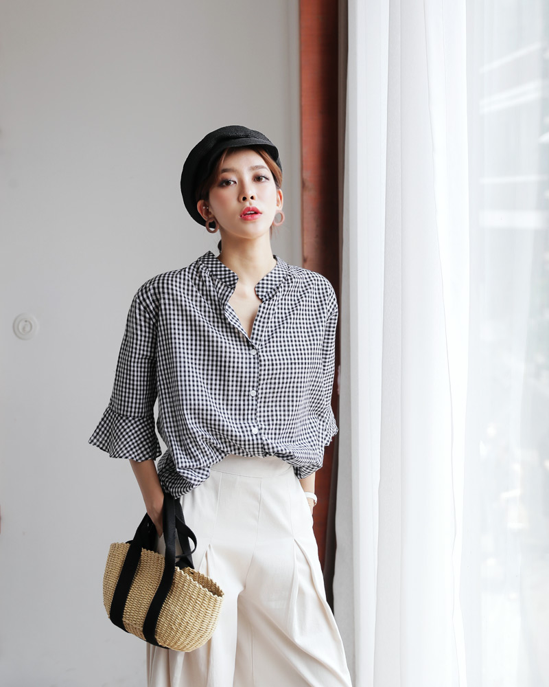 Áo sơ mi kết hợp quần baggy