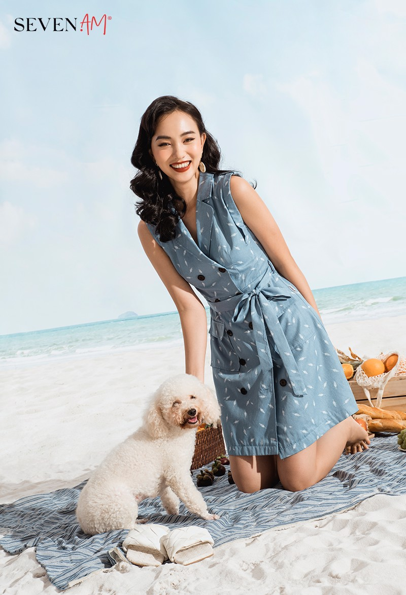 Đầm chữ A sát nách