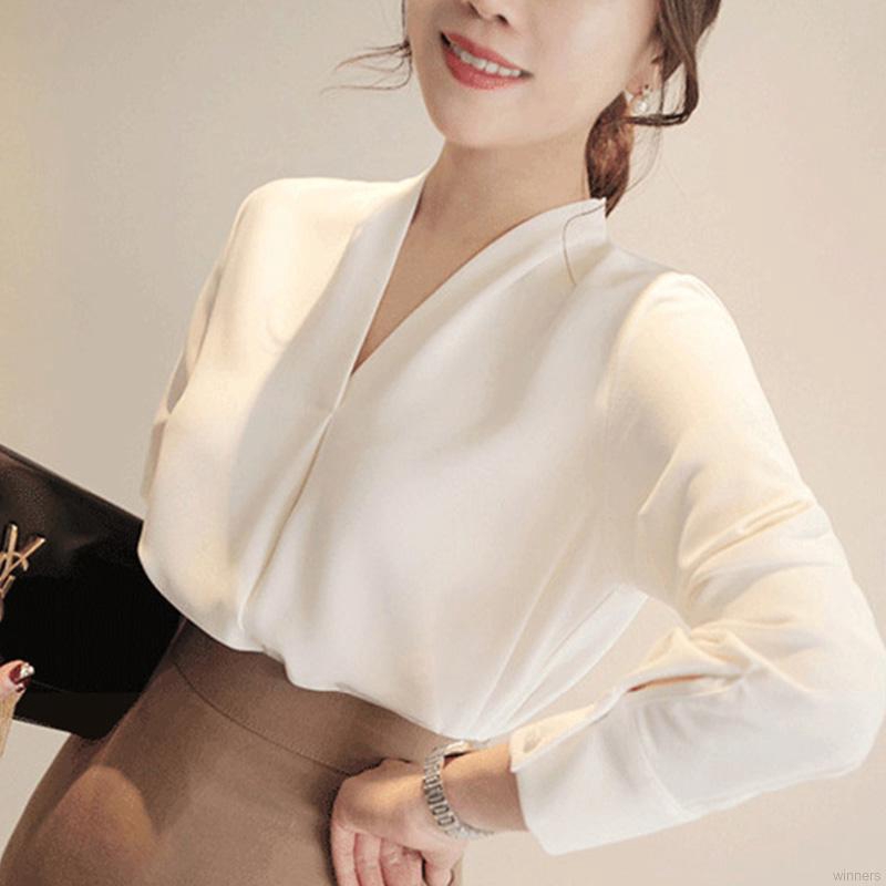 Áo sơ mi nữ công sở cao cấp cổ chữ V