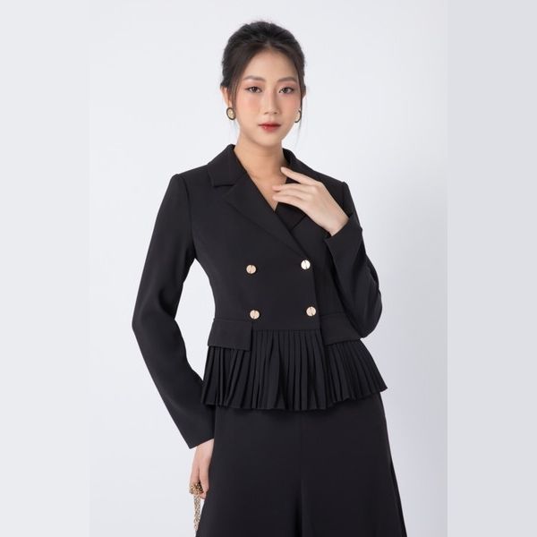 Áo vest dáng peplum xếp ly sang chảnh