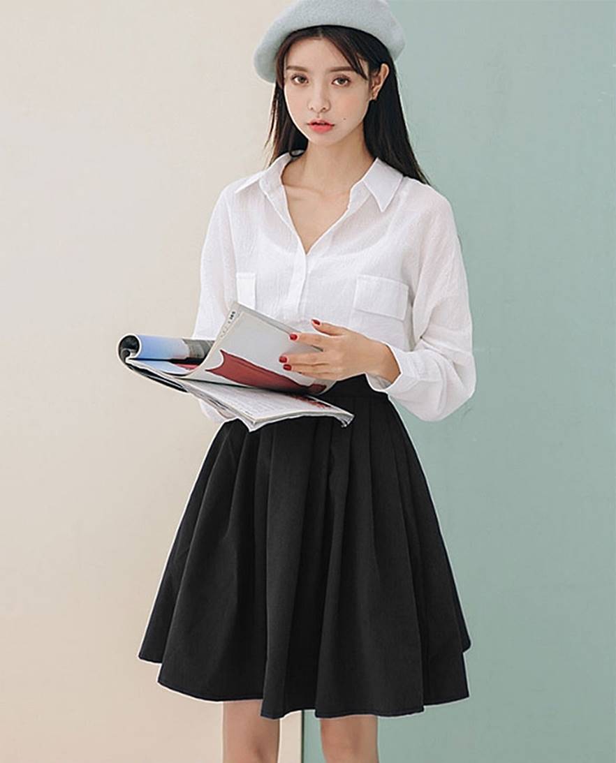 Chân váy xoè xếp ly