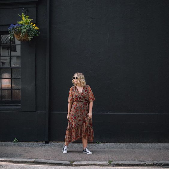 Đầm hoa công sở