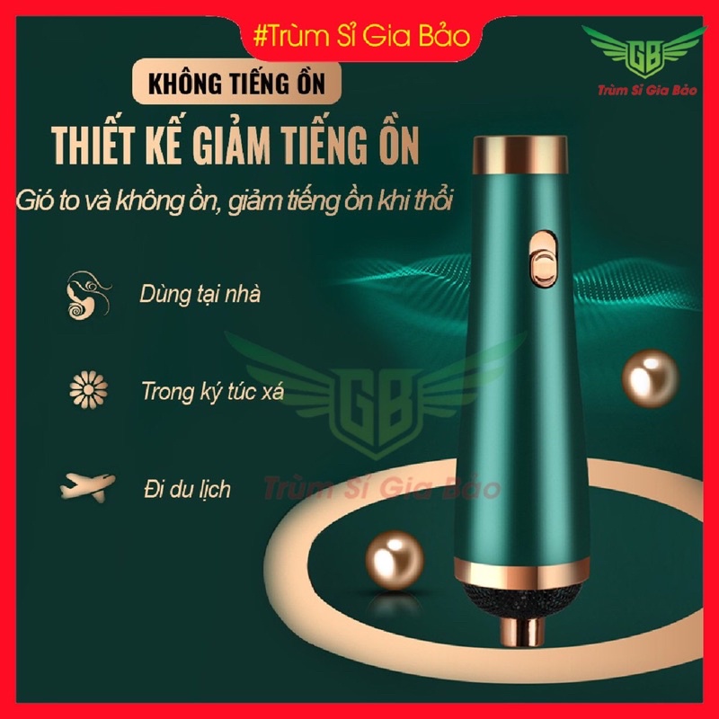 Máy sấy tóc mini đa năng 4 in 1 công suất lớn, máy làm tóc uốn chải tiện lợi không tay cầm phong cách Hàn Quốc.