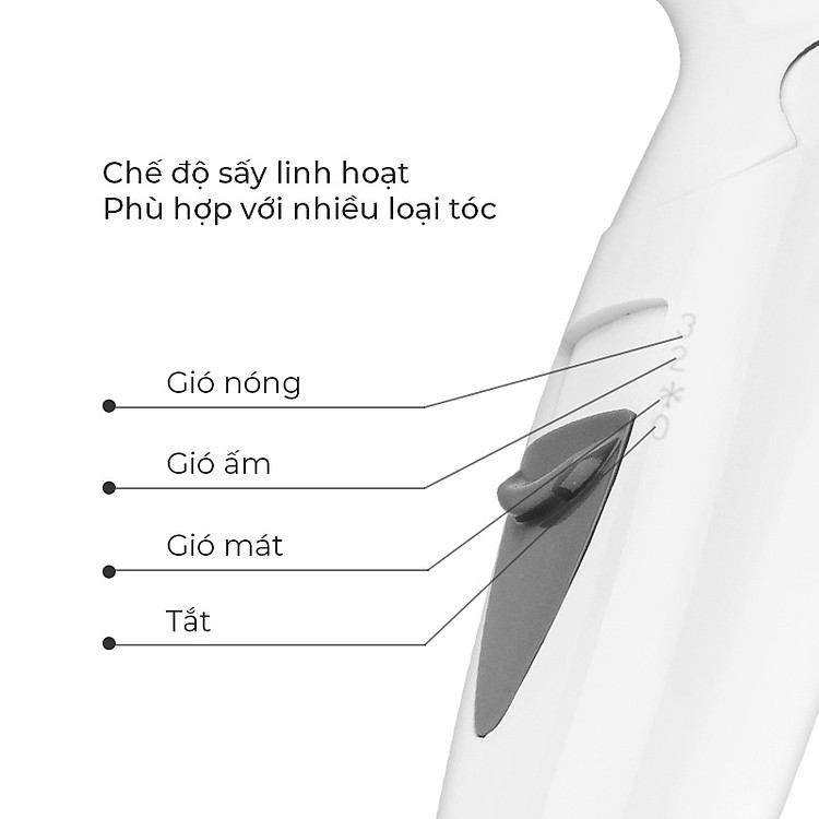 Máy sấy tóc gấp gọn Elmich HDE-1812 công suất 1400W, bảo hành 24 tháng