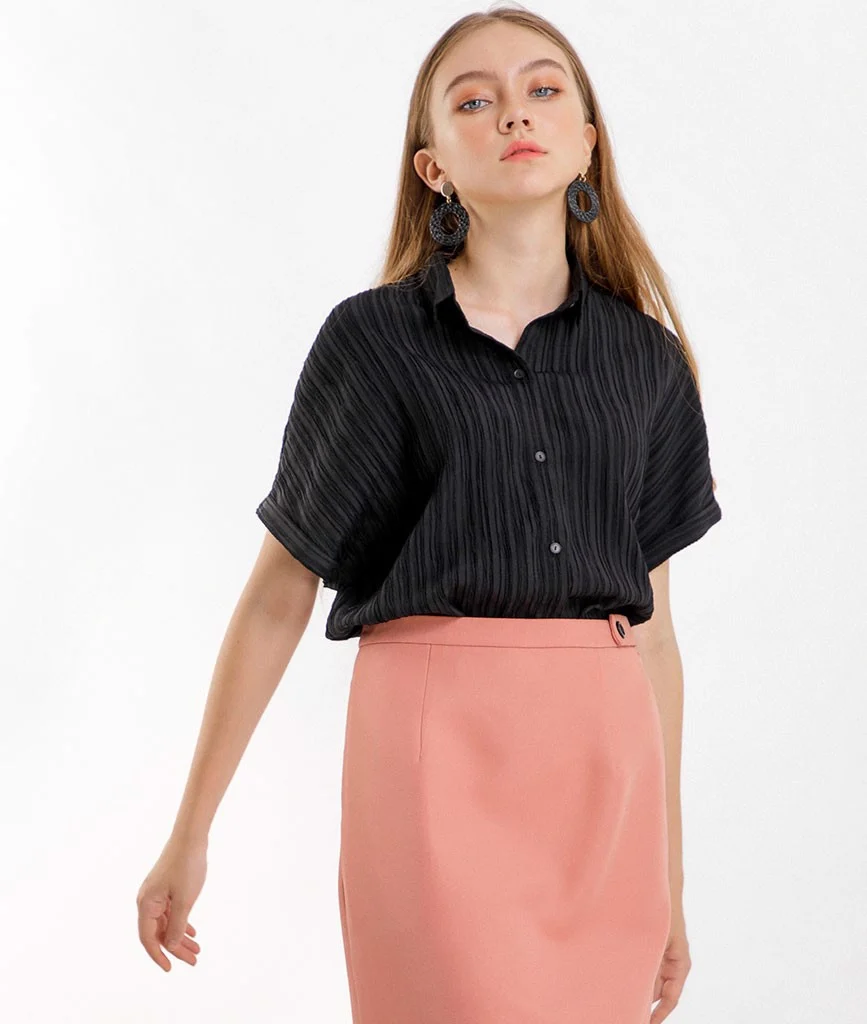 Chân váy hồng pastel