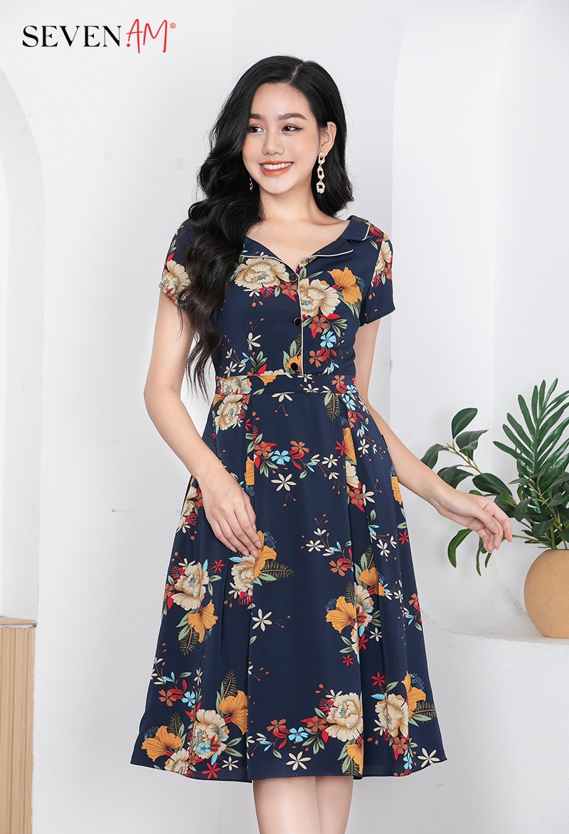 Đầm công sở cổ cách điệu