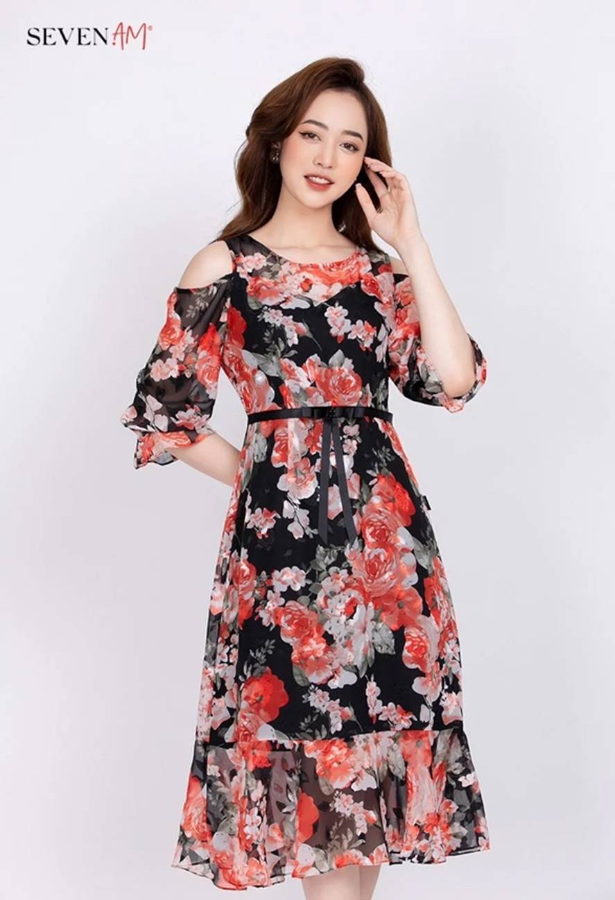 Đầm liền eo cao