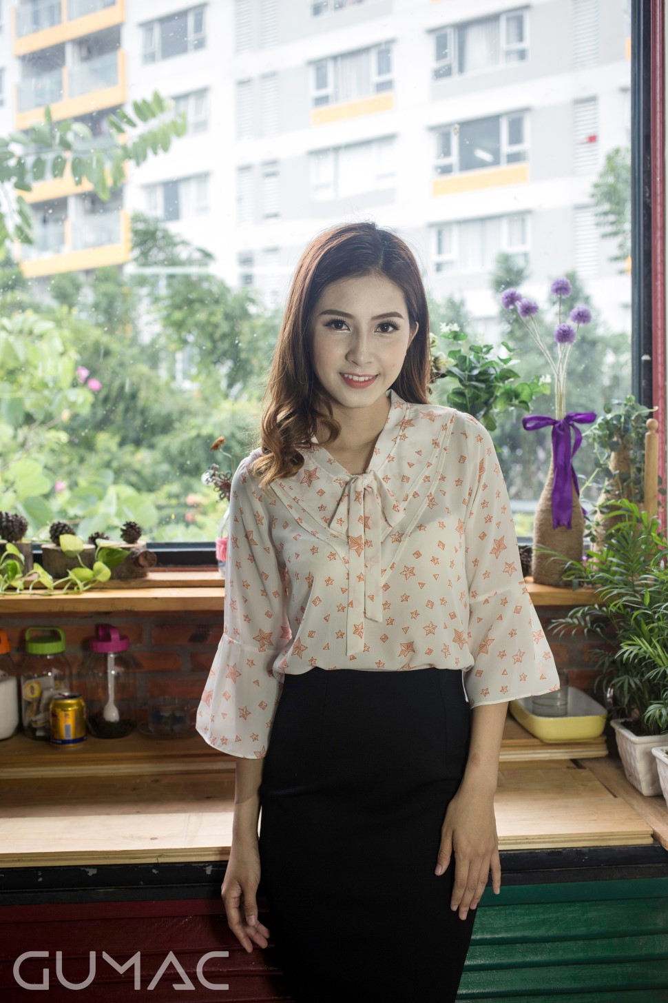 đầm công sở cho người gầy thanh lịch GUMAC