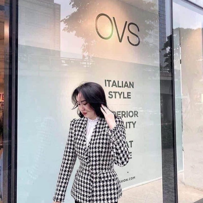 Vest nữ hàn quốc họa tiết