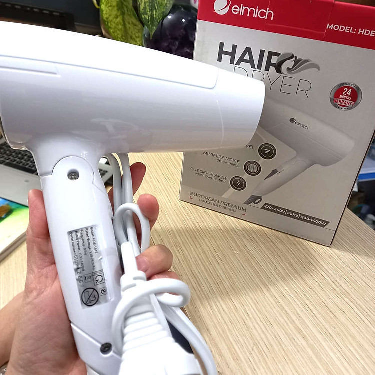 Máy sấy tóc gấp gọn Elmich HDE-1812 công suất 1400W, bảo hành 24 tháng
