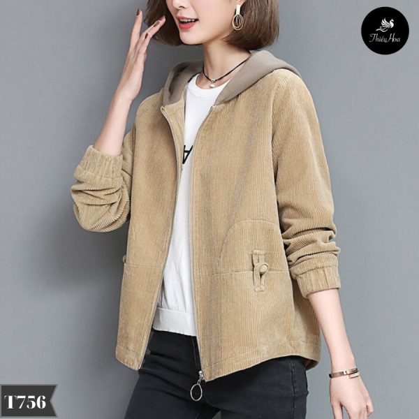 Áo khoác nhung tăm gam màu trung tính giữ mãi ấm áp mùa đông