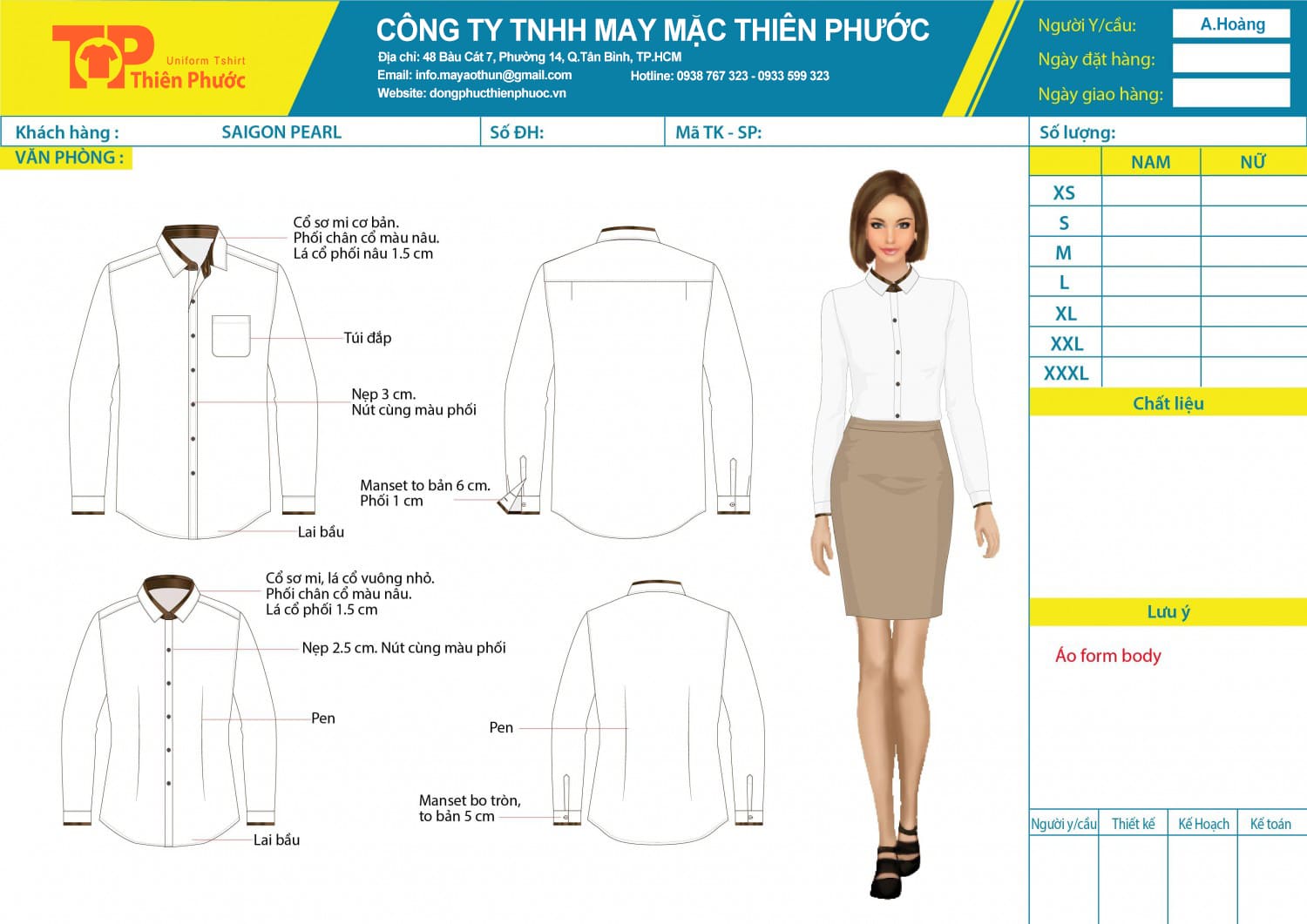 đặt may mẫu thiết kế đồng phục văn phòng nữ