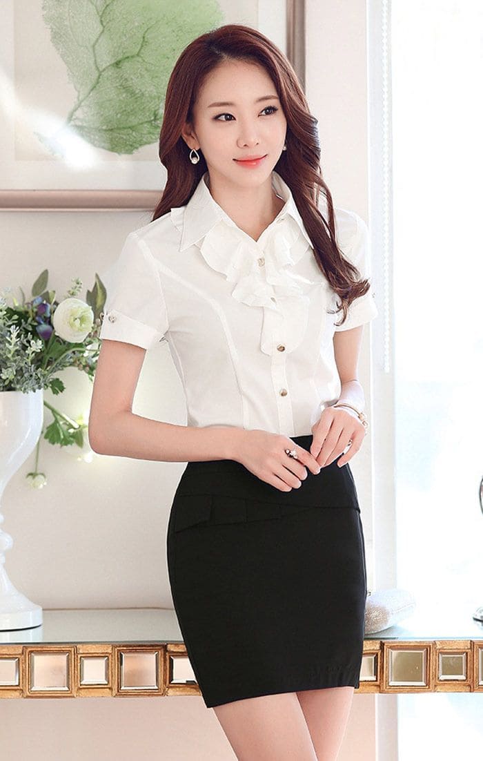 áo sơ mi ngắn cộc tay đồng phục văn phòng nữ