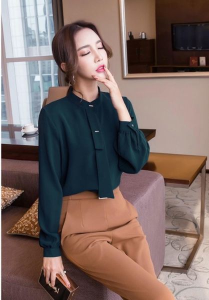 ao-so-mi-nu-cong-so-dep-mau-xanh-reu