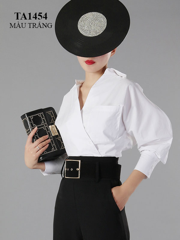 Áo sơ mi nữ cao cấp đi cùng phụ kiện túi sách cho nàng sành điệu