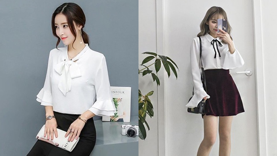 áo sơ mi ống tay loe