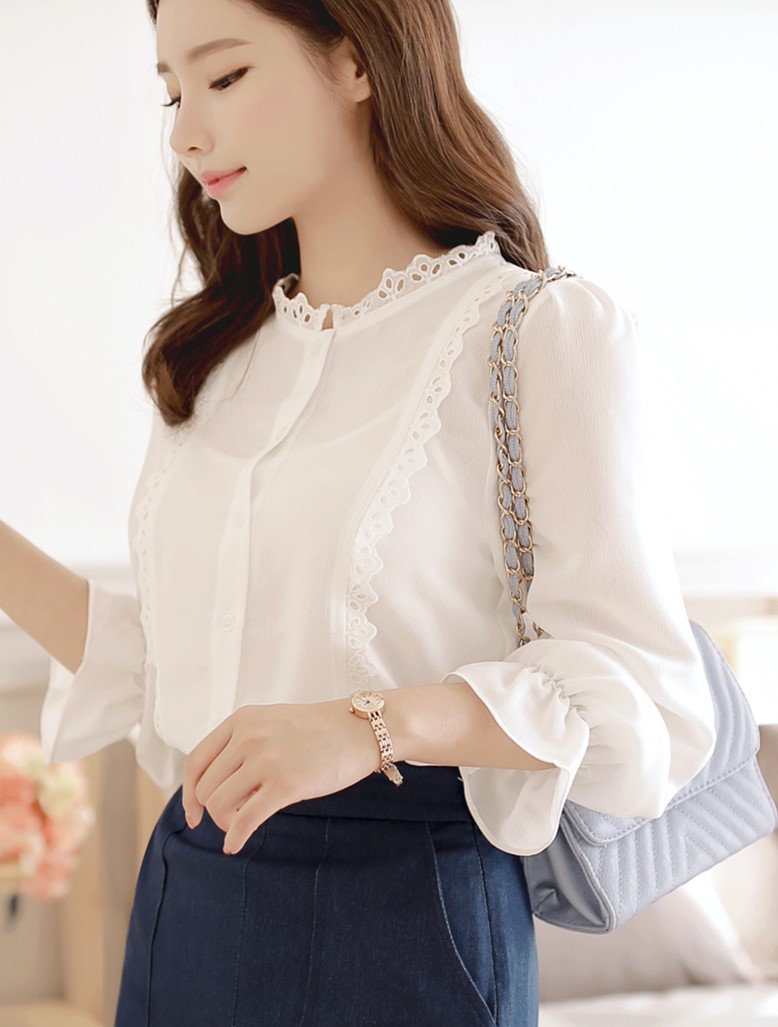 ao-so-mi-nu-trang-dep-cach-dieu-tay-chuong