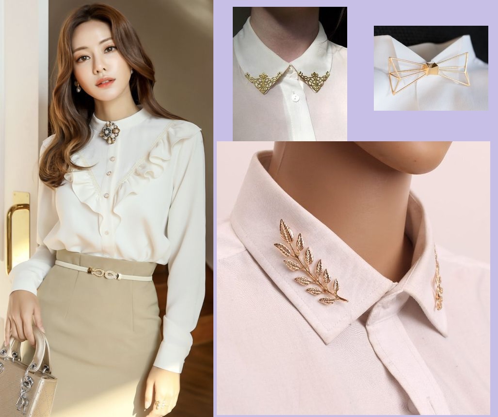 Áo sơ mi nữ cao cấp và nơ cài