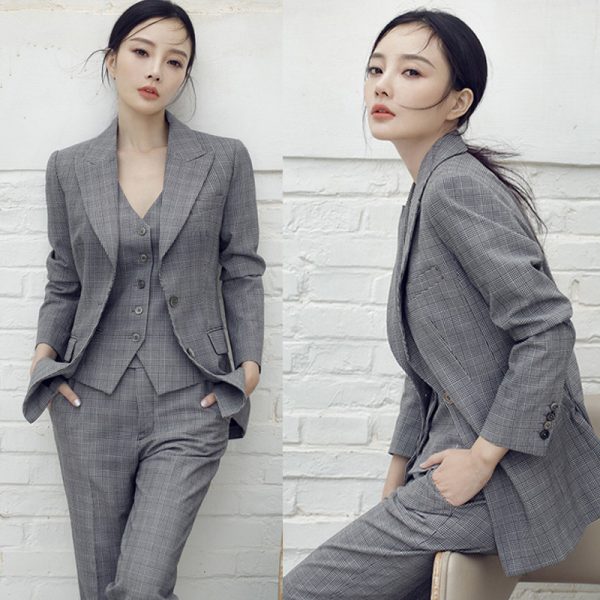 Áo vest nữ họa tiết caro