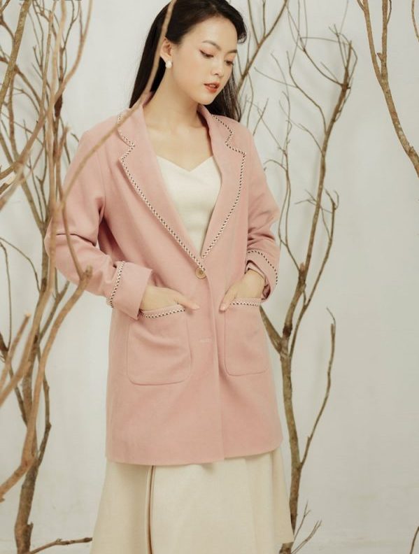 Áo vest dáng dài phong cách Hàn Quốc