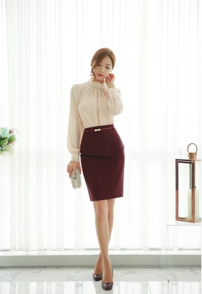 Áo sơ mi kiểu nữ chất voan phối ren