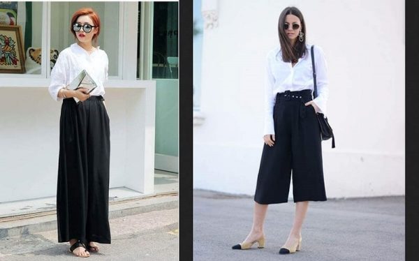 Phong cách 15: Phối áo kiểu với quần culottes