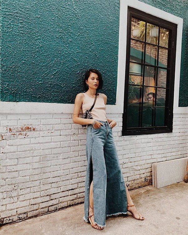 Chiếc quần jean cạp cao là vũ khí lợi hại để hack chiều cao siêu hiệu quả của cô gái nấm lùn