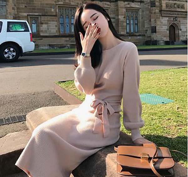 Phối đồ công sở cho người mập - Váy đầm suông dài tay