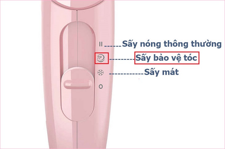 Chế độ sấy bảo vệ trên máy sấy tóc Philips BHC010