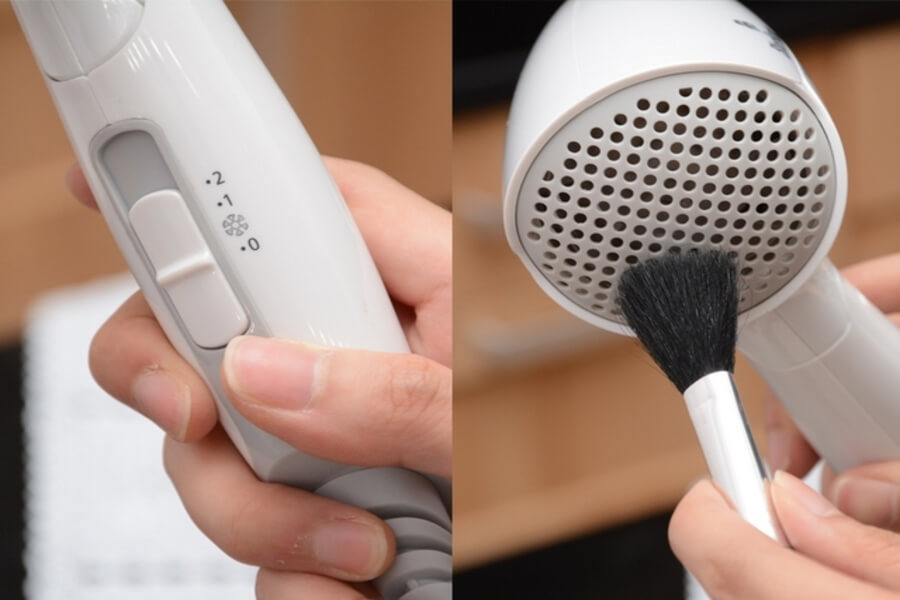 cách vệ sinh máy sấy tóc bộ phận nạp khí