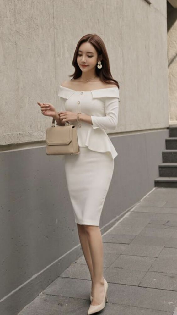 Đầm công sở peplum cho người gầy
