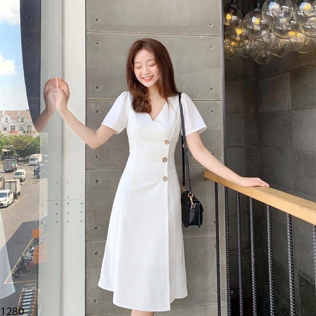 Đầm suông chữ a công sở