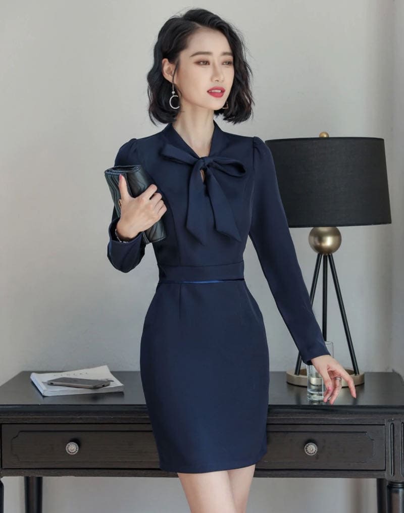 đầm xếp li công sở văn phòng nữ