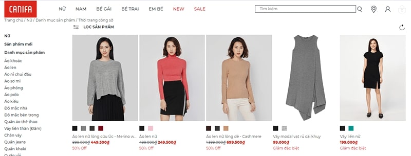 cửa hàng đồ công sở nữ Canifa
