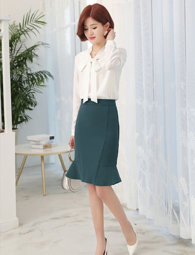 đồng phục công sở nữ áo sơ mi dài tay