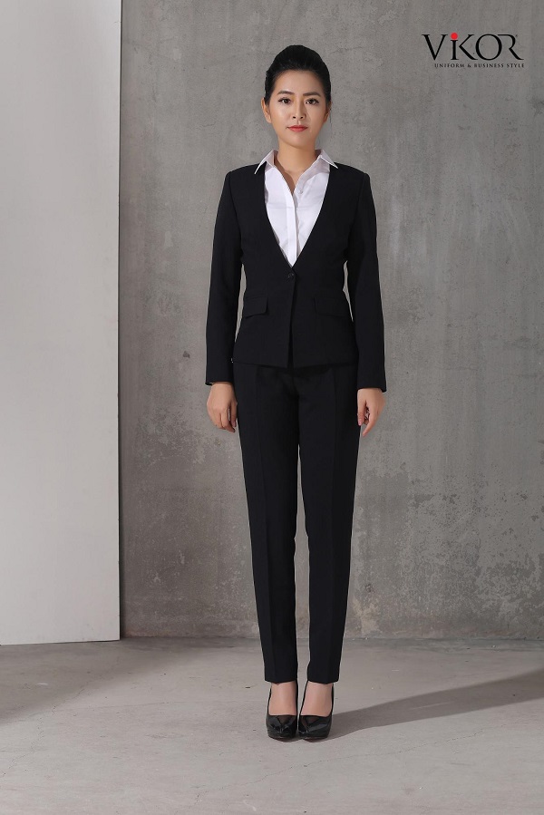 Đồng phục công sở vest quần tây màu đen