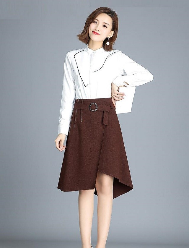 Set Đồng Phục Sơ Mi Trắng, Chân Váy Xòe