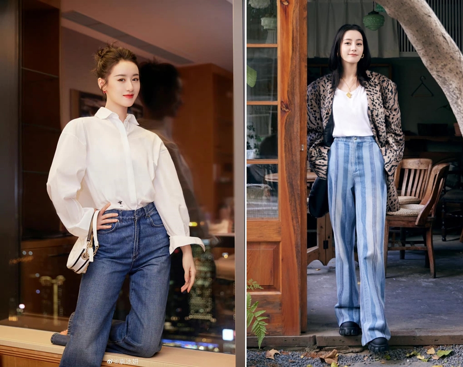 Quần jean phối với áo thun hoặc sơ mi