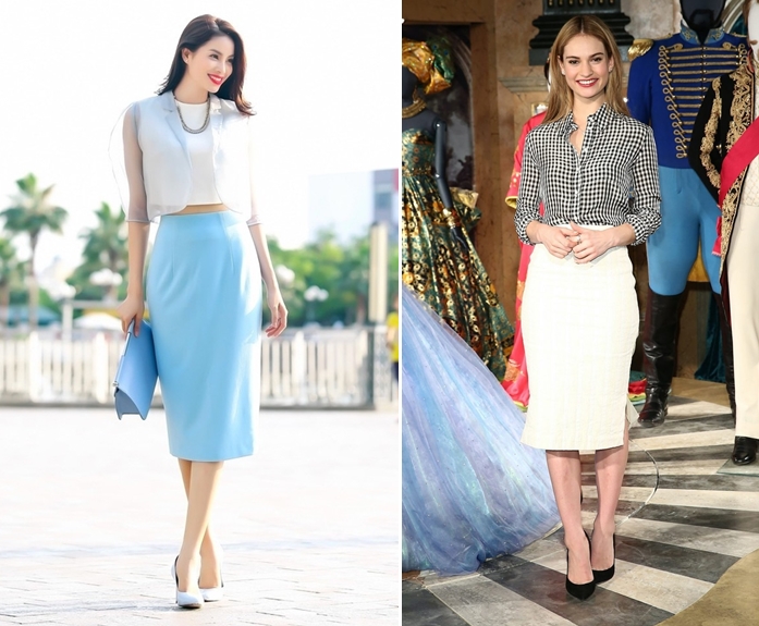 Phối đồ công sở nữ với chân váy bút chì