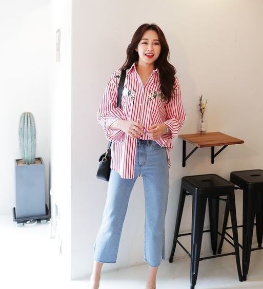 Sơ mi tà dài - 36+ Kiểu áo sơ mi nữ dễ thương diện nơi công sở, đi học, đi làm...