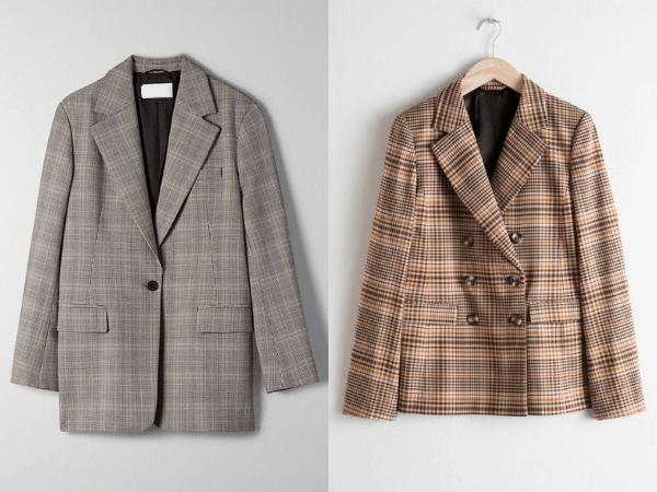 Áo khoác vest nữ kẻ caro phong cách Hàn Quốc