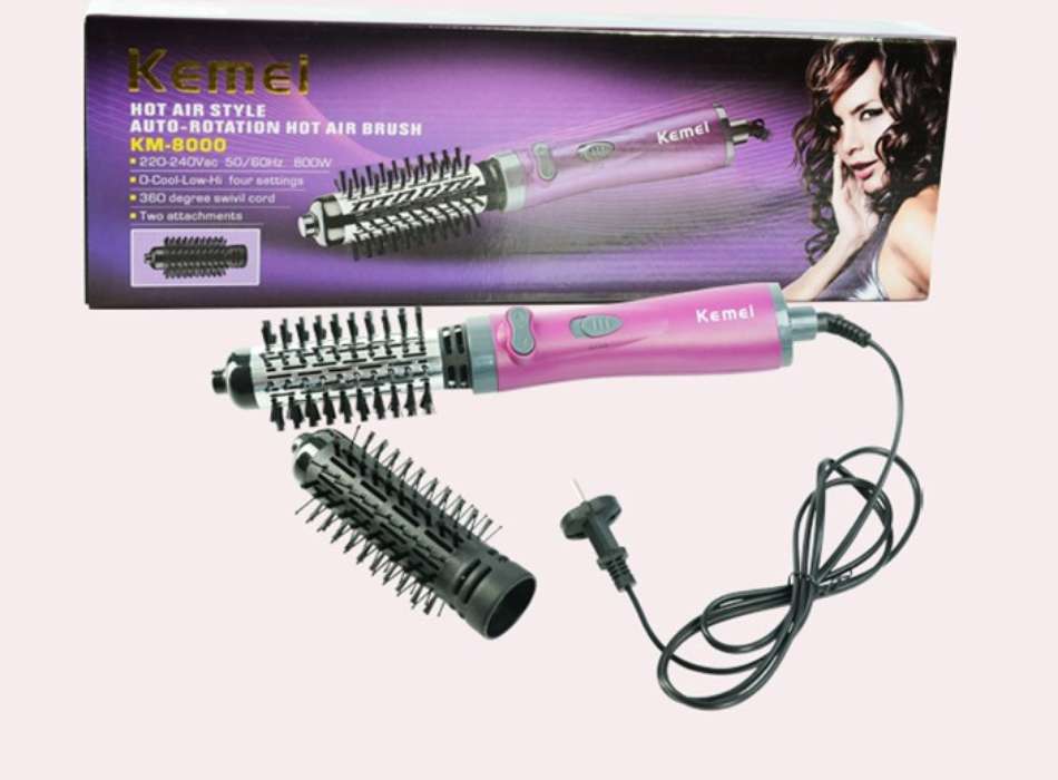 Lược điện sấy xoay 360 độ Kemei 8000 2 lô tạo kiểu tóc
