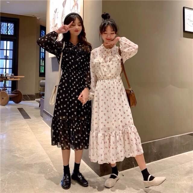 Váy hoa nhí dáng dài điệu đà