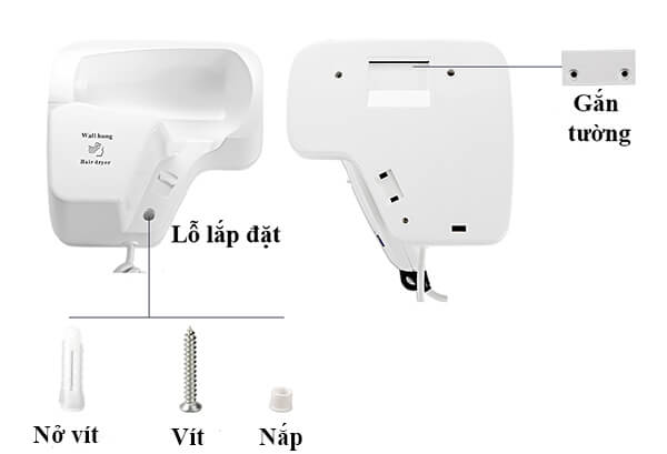 Lắp đặt gắn tường dễ dàng với ốc vít