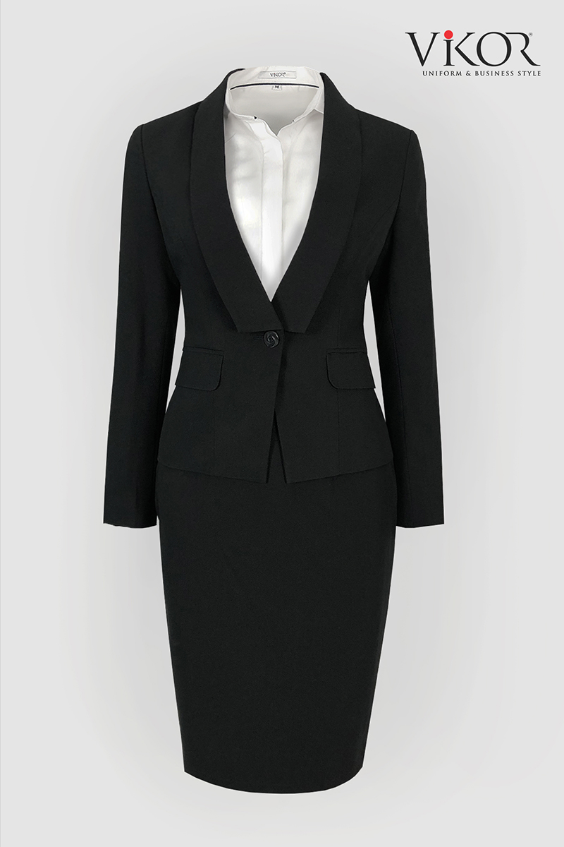 Đầm vest đồng phục nữ công sở màu đen