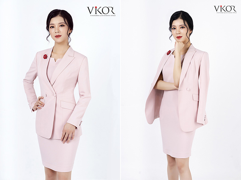 Vest nữ cùng màu phối với đầm tạo sự sang trọng