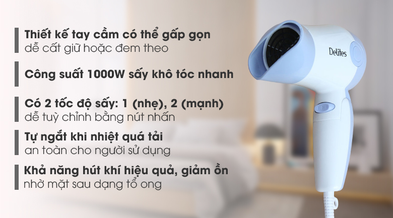 Máy sấy tóc Delites MST01 EMC BL - giá tốt